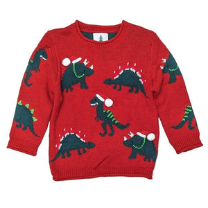 Red Dinosaur Christmas Jumper