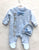 Baby Boys Elegant All in one Blue Diamante Prince Baby Grow with Hat and Mittens