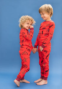 Red Dancing Leopard PJ Set