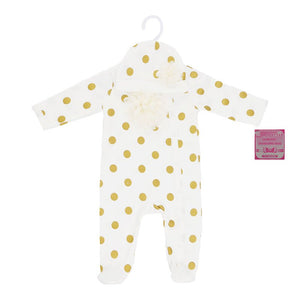 Spotty Sleepsuit and hat set