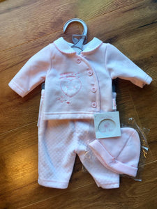 Premature Girls " Mummy's Little Sweetheart" Quilted 3 Piece Set