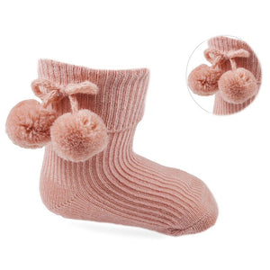 ROSE GOLD POM POM ANKLE SOCKS